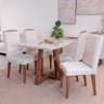 Mesa de Jantar Bennett com Vidro 115cm Natural Off White - 1