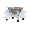 Comedouro Elevado Gato Cachorro Pet Mdf Modelo Osso:11cm/inox - 1