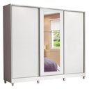Ver imagem 3 de Guarda Roupa Casal 100% Mdf Madesa Eros 3 Portas de Correr com Espelho com Pés - Branco