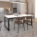 Ver imagem 2 de Mesa de Jantar Yon 180x90x77cm YOMJ9180 Branco Tx - Est.Preta