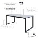 Ver imagem 3 de Mesa de Jantar Yon 180x90x77cm YOMJ9180 Branco Tx - Est.Preta