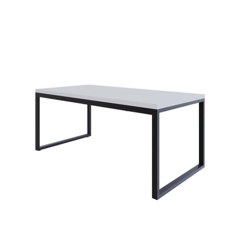 Mesa de Jantar Yon 180x90x77cm YOMJ9180 Branco Tx - Est.Preta