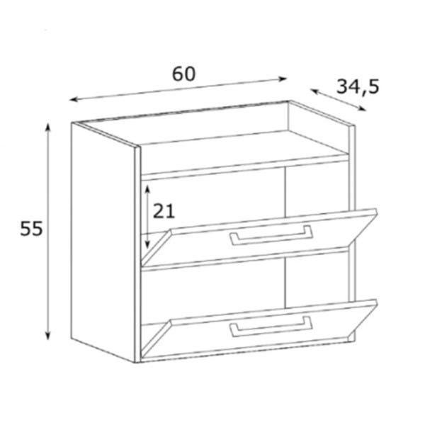 Gabinete Banheiro Suspenso 2 Portas Natural Em Mdf - 3