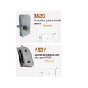 Ver imagem 2 de Fechadura 1520 + contra fechadura com aparador 1531 v/v para vidro temperado blindex - Cromado