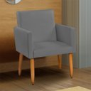 Ver imagem 1 de Poltrona Decorativa Cadeira Reforçada Para Sala E Recepção Escritório Suede Cores Pé Castanho