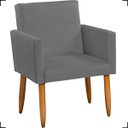 Ver imagem 2 de Poltrona Decorativa Cadeira Reforçada Para Sala E Recepção Escritório Suede Cores Pé Castanho