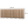 Cabeceira Estofada Cama Casal King Size Led Splend 200 Cm Buclé Bege - 9