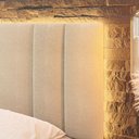 Ver imagem 3 de Cabeceira Estofada Cama Casal King Size Led Splend 200 Cm Buclé Bege