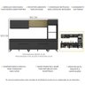 Cozinha Completa Modulada Bogotá 5 Peças Multimóveis com Vidro Reflecta, Puxador e Pés Personalizáveis - 8