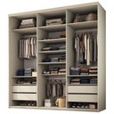 Ver imagem 1 de Closet Casal Guarda Roupa sem Porta 208cm 4 Gavetas Mdf Tunísia R02 Bege - Lyam Decor
