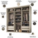 Ver imagem 4 de Closet Casal Guarda Roupa sem Porta 208cm 4 Gavetas Mdf Tunísia R02 Bege - Lyam Decor