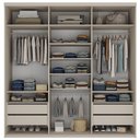 Ver imagem 3 de Closet Casal Guarda Roupa sem Porta 208cm 4 Gavetas Mdf Tunísia R02 Bege - Lyam Decor