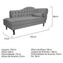 Ver imagem 3 de Kit Diva Recamier Diana 185cm Lado Esquerdo e 01 Poltrona Classic Suede Cinza - ADJ Decor