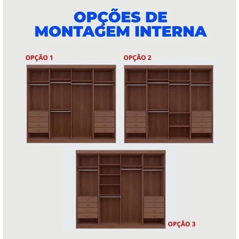 Guarda Roupa Daymond 8 Portas 8 Gavetas 100%mdf D Doro