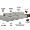 Ver imagem 4 de Sofá Ilha Modular para Sala 392cm com Puff Dublin K01 Linho Cinza Sintético Caramelo - Lyam Decor