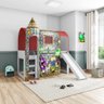 Cama Infantil Joy com Escorregador Dossel Barraca Mine Hero e 01 Torre Branco Vermelho Pura Magia +  - 1