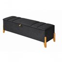 Ver imagem 1 de Recamier Calçadeira Baú 140cm Casal Suede MDF Preto do Lar Móveis e Decoração