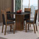 Ver imagem 1 de Conjunto Sala de Jantar Mesa Tampo de Madeira 4 Cadeiras Rustic/preto Claire Madesa