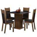 Ver imagem 2 de Conjunto Sala de Jantar Mesa Tampo de Madeira 4 Cadeiras Rustic/preto Claire Madesa