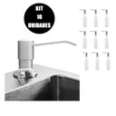 Ver imagem 1 de Dispenser Dosador Embutir Kit 10 Un Sabonete Liquido Detergente Sabao Pia Cozinha Banheiro Lavabo