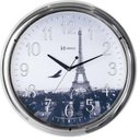 Ver imagem 1 de Relógio de Parede Grande 40cm Torre Eiffel Cromado Herweg Único