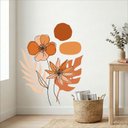 Ver imagem 1 de Adesivo de Parede Flores e Folhagens Laranja 80x100 Mod.07