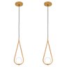 Kit 2 Luminárias Pendente Gota Globo Vidro Quarto Dourado - 1
