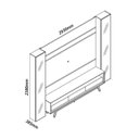 Ver imagem 3 de Rack com Painel para TV até 84 Polegadas com LED 100% MDF 293CMX238CM Pés em Madeira Maciça Espelhos Luminare Requinte