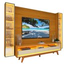 Ver mais imagens de Rack com Painel para TV até 84 Polegadas com LED 100% MDF 293CMX238CM Pés em Madeira Maciça Espelhos Luminare Requinte