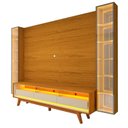Ver imagem 7 de Rack com Painel para TV até 84 Polegadas com LED 100% MDF 293cmx238cm Pés em Madeira Maciça Led Espelhos Luminare Requinte