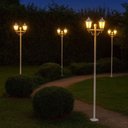 Ver imagem 6 de Kit 6 Postes 1,6m Luminária Branco Jardim E27 Grega Lente Fosca Clássico Dital