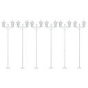 Ver imagem 1 de Kit 6 Postes 1,6m Luminária Branco Jardim E27 Grega Lente Fosca Clássico Dital