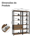 Ver imagem 4 de Guarda-Roupa Closet Modulado Valencia 2 Gavetas 9 Prateleiras 129cm Madesa
