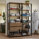 Ver imagem 1 de Guarda-Roupa Closet Modulado Valencia 2 Gavetas 9 Prateleiras 129cm Madesa