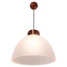 Luminária Pendente Teto Meia Lua Vidro Opalino Cobre Cozinha - 1