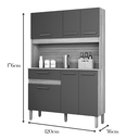 Ver imagem 3 de Armário Cozinha Tampo Balcão Slim 120cm Pequeno Estreito Ideal para Apartamento Robusto Nicho para M