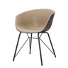 Cadeira Astrid Rivatti Poliuretano Chocolate e Nude Base Preta - 1
