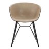 Cadeira Astrid Rivatti Poliuretano Chocolate e Nude Base Preta - 2