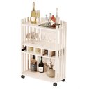 Ver imagem 2 de Aparador Bar Ripado com Adega 5 Garrafas Rodinhas Off Vino