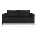 Ver imagem 1 de Sofá Viena 2 Lugares Bouclê Preto 1.60m Pés em Aço para Sala Bz Home Decor