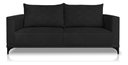 Ver imagem 1 de Sofá Viena 2 Lugares Bouclê Preto 1.60m Pés em Aço para Sala Bz Home Decor