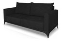 Ver imagem 3 de Sofá Viena 2 Lugares Bouclê Preto 1.60m Pés em Aço para Sala Bz Home Decor