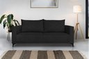 Ver imagem 2 de Sofá Viena 2 Lugares Bouclê Preto 1.60m Pés em Aço para Sala Bz Home Decor