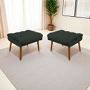 Ver imagem 2 de Kit 2 Puff Decorativo para Sala Quarto Penteadeira Sufler Linho Pés Palito