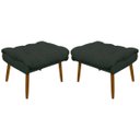 Ver imagem 1 de Kit 2 Puff Decorativo para Sala Quarto Penteadeira Sufler Linho Pés Palito