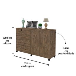 Comoda Bronze Cor:canela Mizza Decor - Armário para Quarto - 2