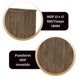 Comoda Bronze Cor:canela Mizza Decor - Armário para Quarto - 4