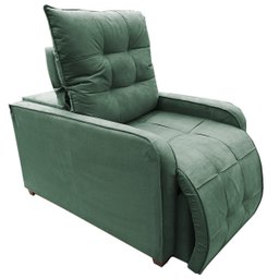 Poltrona Retratil e Reclinavel Com Rodape Regulavel Azera Verde - 1