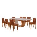 Ver imagem 2 de Conjunto Sala de Jantar Bella 220cm com Vidro Canto Moeda e 8 Cadeiras Bella