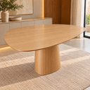 Ver imagem 1 de Mesa de Jantar Orgânica Canya Carvalho 90x95cm com Base Central